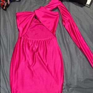Pink silk dress